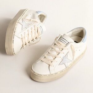 Golden Goose Hi Star Sneakers • Sold-Out Design • Silver Star • Size 40